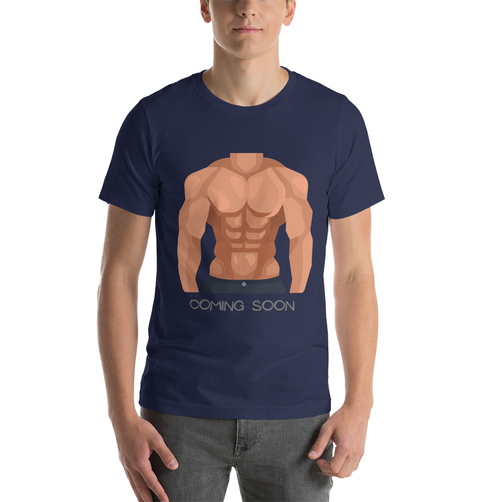 Six Pack Coming Soon T-Shirt – Funny Gym Motivation Unisex Tee for Men & Women