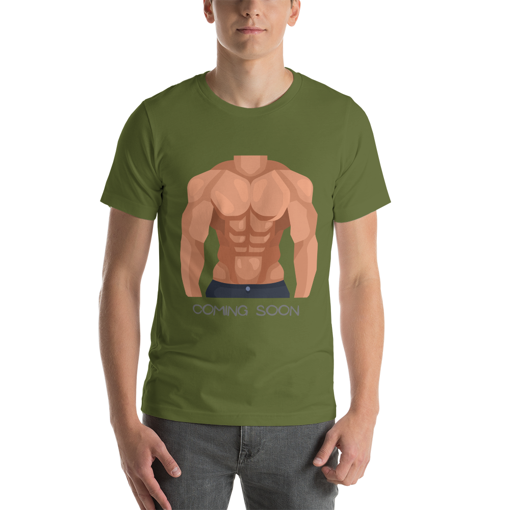 Six Pack Coming Soon T-Shirt – Funny Gym Motivation Unisex Tee for Men & Women