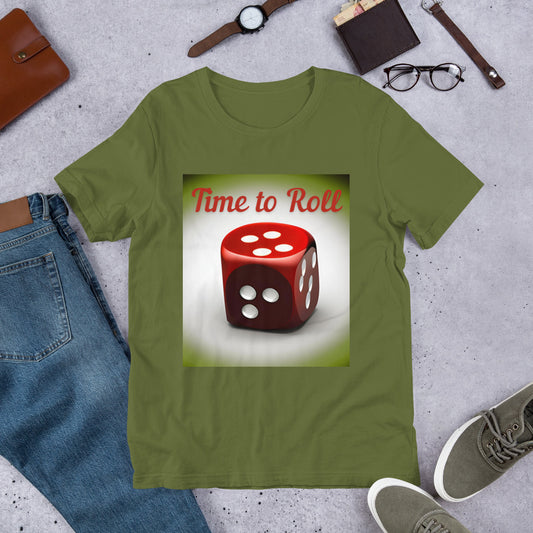 Roll in Style: 'Time to Roll' Unisex T-Shirt - Dice Print Shirt