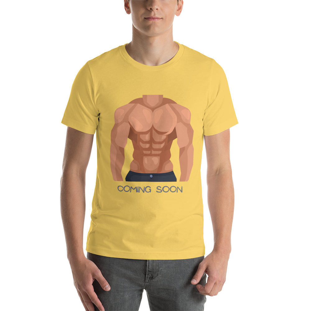 Six Pack Coming Soon T-Shirt – Funny Gym Motivation Unisex Tee for Men & Women